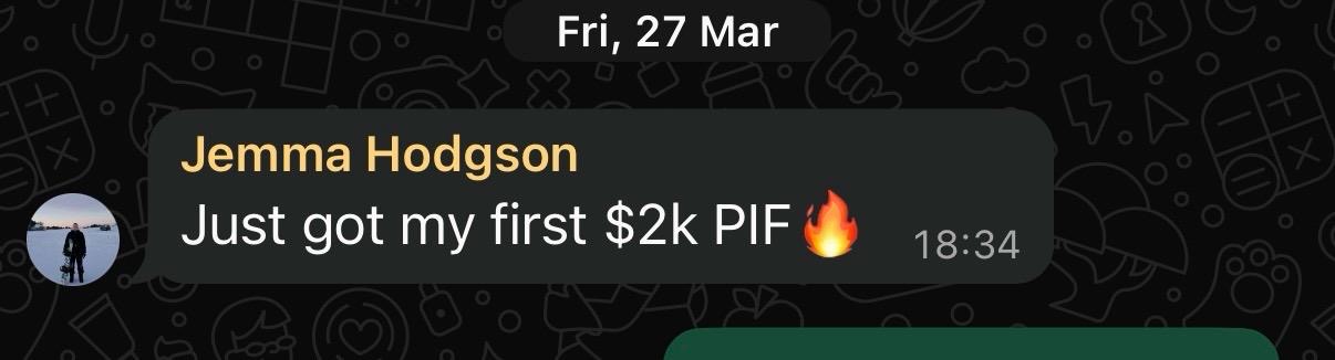Jemma — First $2k PIF