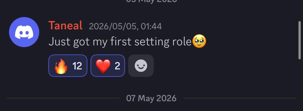 Taneal — Just got my first setting role